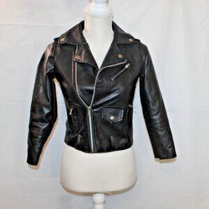 Kids Moto Jacket Black  VANGALL, Size 14, Zippers Snap Collar/Shoulders